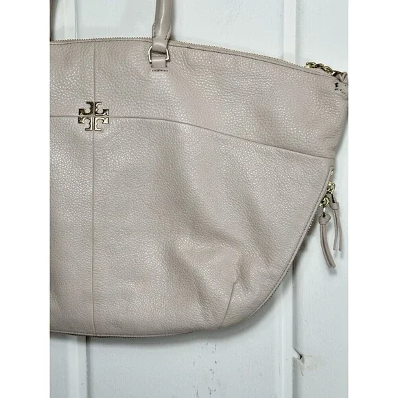 Tory Burch Purse Ivy Slouchy Satchel Bedrock Leather Expandable Bag -Miss STRAP - Picture 5 of 16